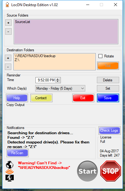 LocDN Desktop error messages
